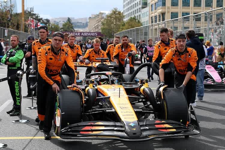 Oscar Piastri in Baku. Er verunfallte in der ersten Rennrunde