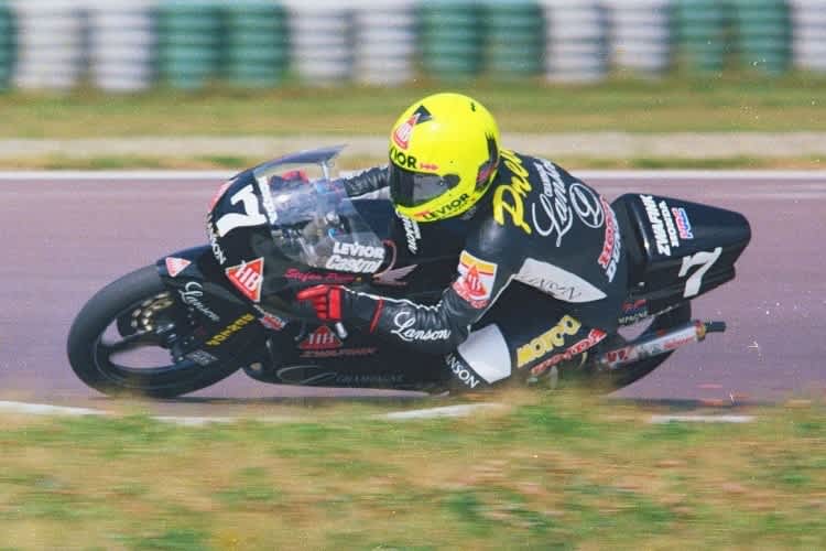 Schnelle und auffällige Kombination: Stefan Prein auf der Honda RS 125