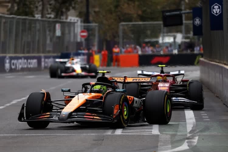 Lewis Hamilton schaffte es nicht an Lando Norris vorbei