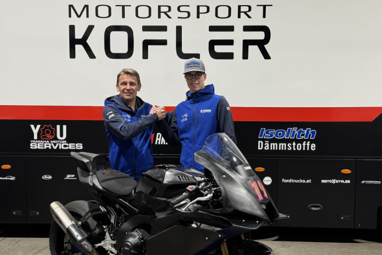 Teamchef Klaus Kofler (li.) mit Sohn und Fahrer Andreas