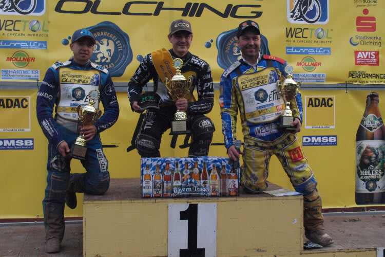 Die Top-3 in Olching (v.l.): Jakub Jamrog, Mads Hansen und Martin Smolinski