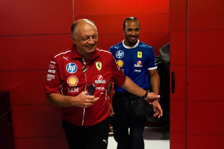 Ferrari-Teamchef Fred Vasseur ist überzeugt: Lewis Hamilton kann einen Podestplatz einfahren