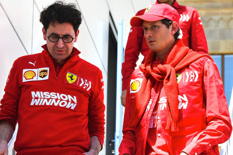 Mattia Binotto und John Elkann in Baku 2019