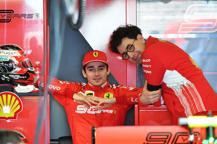 Charles Leclerc und Mattia Binotto 2019 in Australien