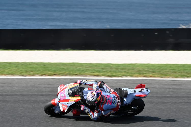 Enea Bastianini auf Phillip Island, wie unverkennbar zu sehen ist