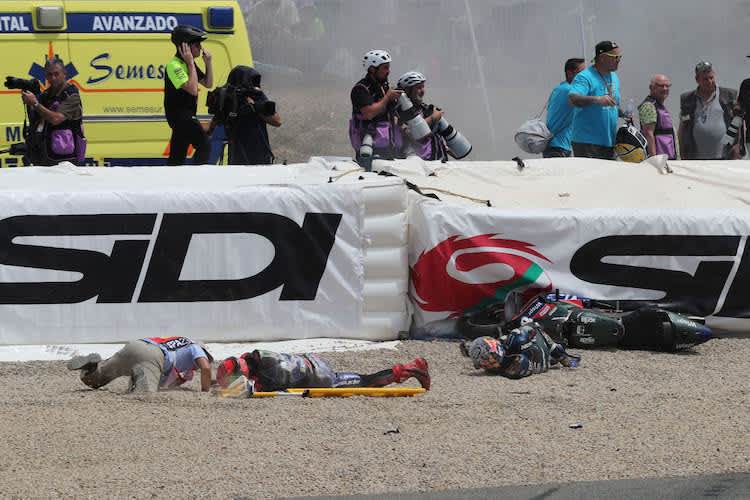 Miguel Oliveira nach dem Zusammenstoß mit Fabio Quartararo 