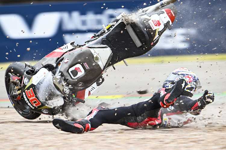 Auch Takaaki Nakagami (31) musste am Freitag des Deutschland-GP einen schweren Sturz verkraften