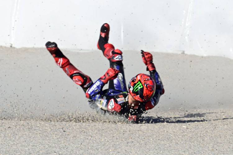 Im FP2 und im Sprint landete Quartararo am Samstag im Kiesbett