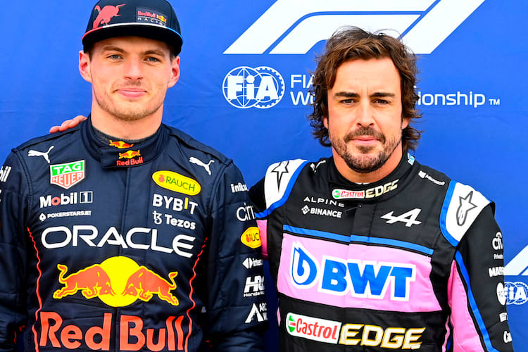 Max Verstappen und Fernando Alonso