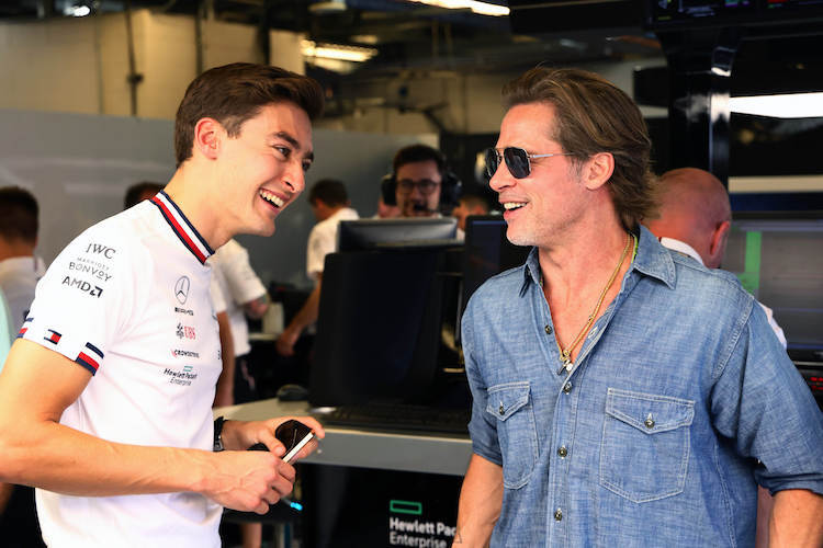George Russell mit Brad Pitt