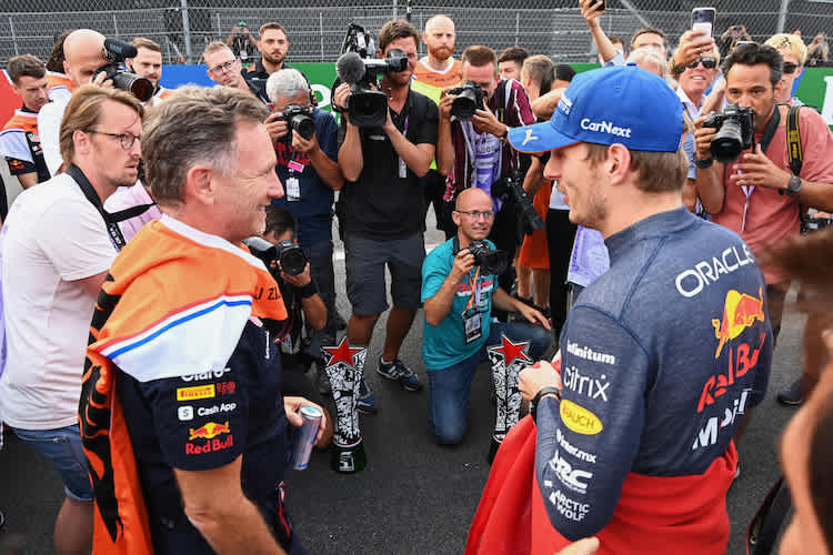Christian Horner und Max Verstappen