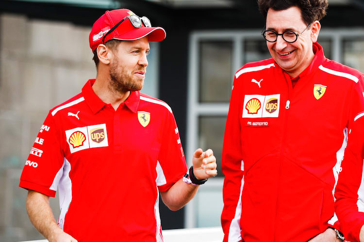Sebastian Vettel und Mattia Binotto