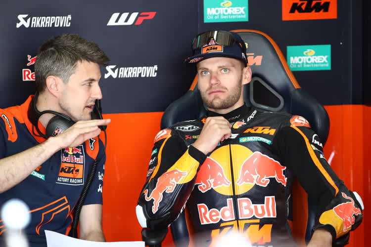 Brad Binder (KTM) mit Problemen am Freitag