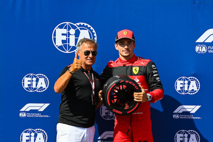 Ex-GP-Pilot Jean Alesi und Charles Leclerc