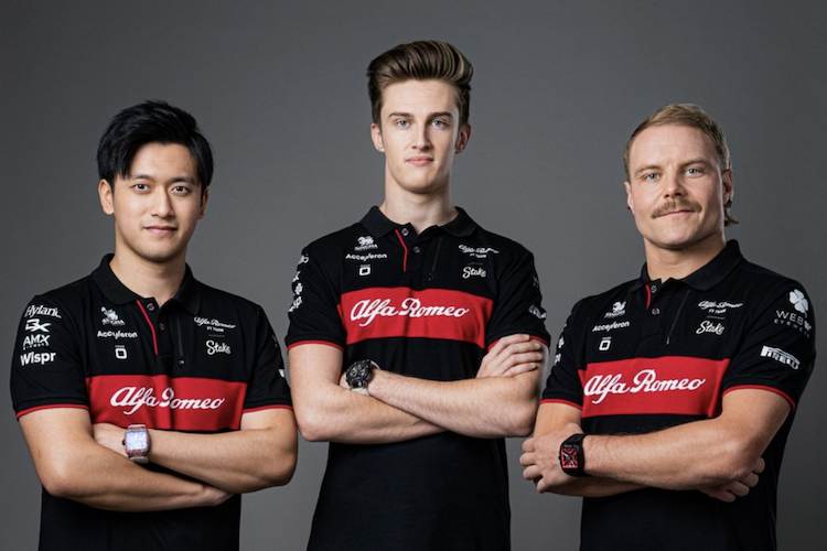 Guanyu Zhou, Théo Pourchaire und Valtteri Bottas stehen auch im nächsten Jahr in Diensten des Alfa Romeo Teams