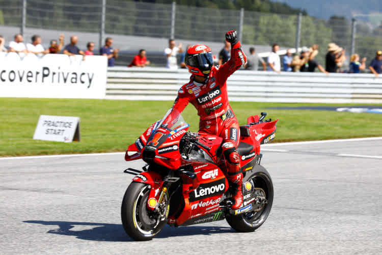 Pecco Bagnaia hatte am Samstag wieder Grund zum Jubeln