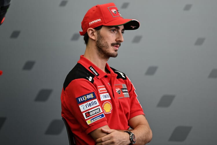 Francesco Bagnaia bei der Pressekonferenz am Donnerstag