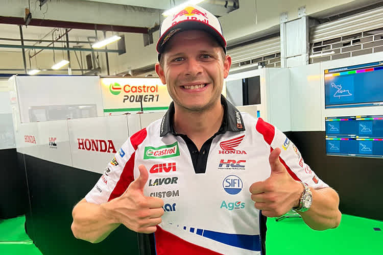 Stefan Bradl auf dem Buddh Ciurcuit in der LCR-Honda-Box