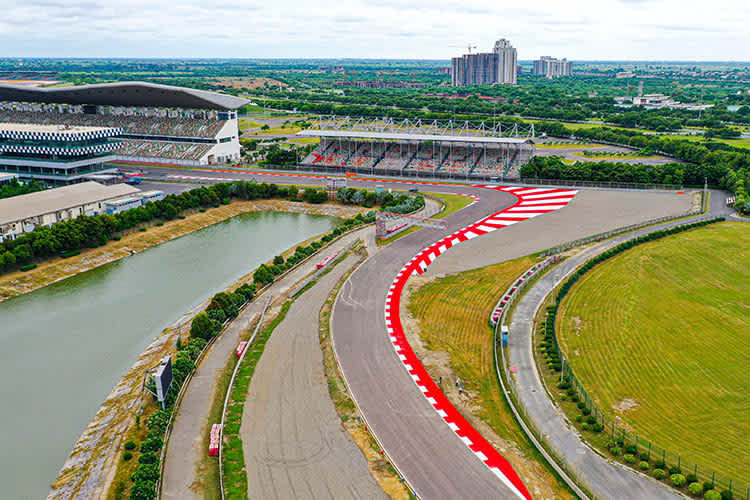 Der 5,01 km lange Buddh Circuit wird im Uhrzeigersinn befahren