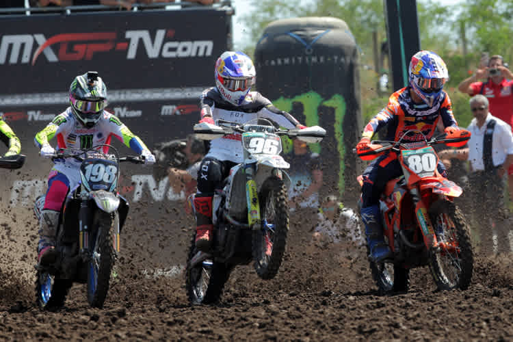 Thibault Benistant, Liam Everts und Lucas Coenen am Start
