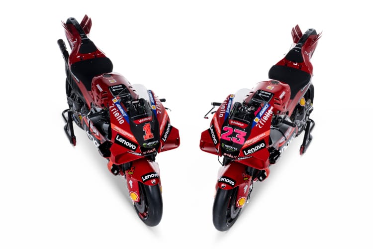 Die GP23 von Bagnaia #1 und Bastianini #23