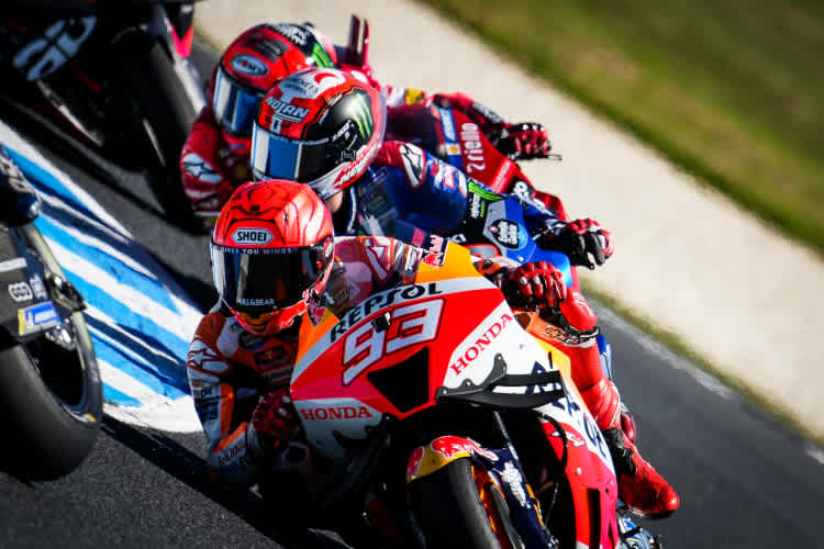 Marc Márquez auf dem Weg zu Platz 2 beim Australien-GP 2022