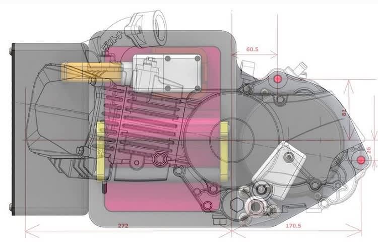 Einfacher Ersatz des Verbrennungsmotors durch die elektrische Antriebseinheit dank identischer Aufhängungspunkte