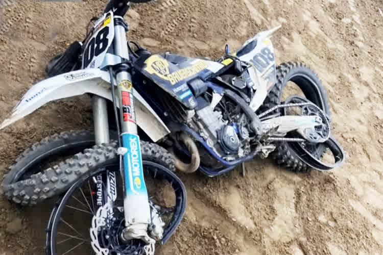 Ekerolds Bike nach dem Einschlag