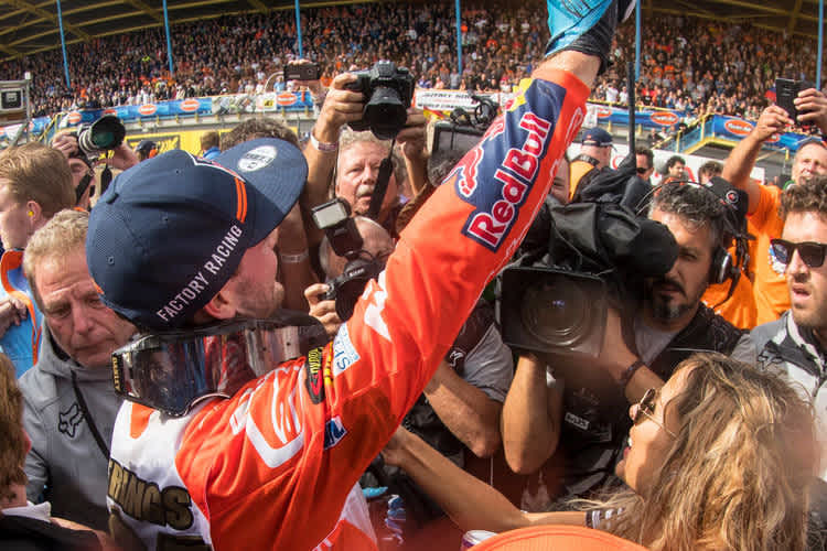 Jeffrey Herlings 2018 bei seiner Weltmeister-Feier  in Assen