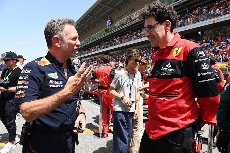 Christian Horner (Red Bull Racing) und Mattia Binotto (Ferrari)
