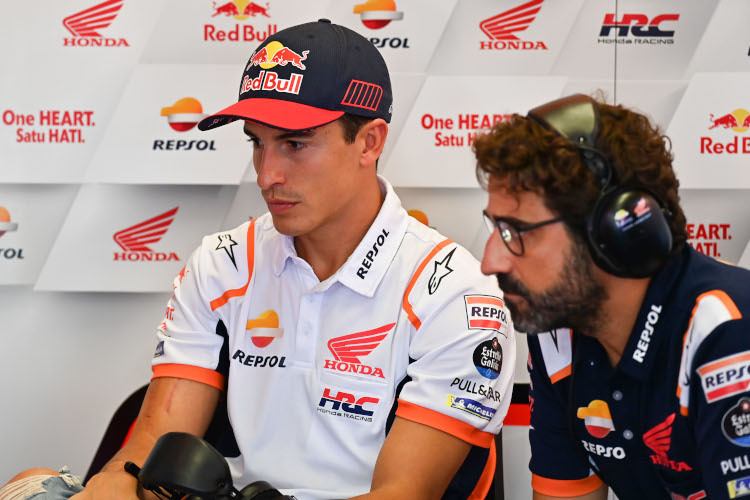 Marc Márquez und Crew-Chief Santi Hernández in Misano