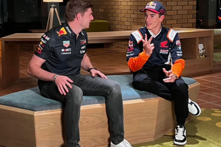 Max Verstappen, der zweifache F1-Weltmeister, mit Marc Márquez
