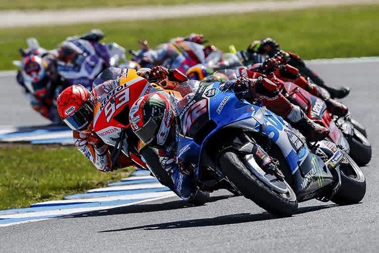 Riesenpulk an der Spitze: Alex Rins (42) siegte vor Marc Márquez (93) 