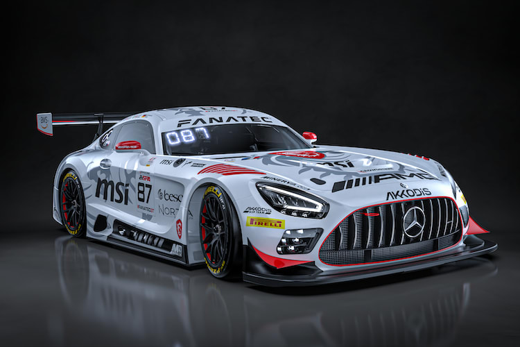 Ungewohnte Farbgebung für den Mercedes-AMG Team AKKODIS ASP #87