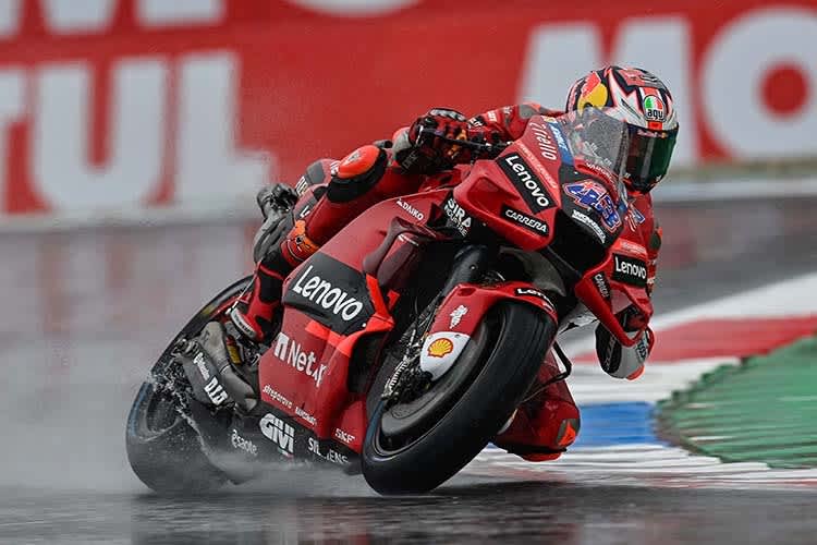 Jack Miller im Regen-Training von Assen im Juni 2022