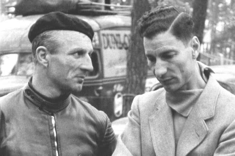 Nello Pagani und Enrico Lorenzetti 1954 in Hockenheim