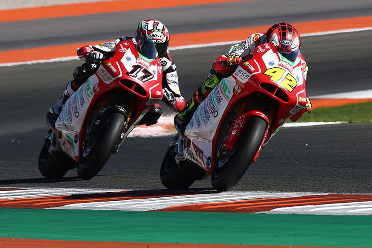Valencia-GP 2022: Marcis Ramirez (42) vor seinem MV-Teamkollegen Alex Escrig
