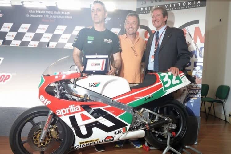 2017 feierte Aprilia 30-jähriges Jubiläum nach dem ersten GP-Sieg 1987