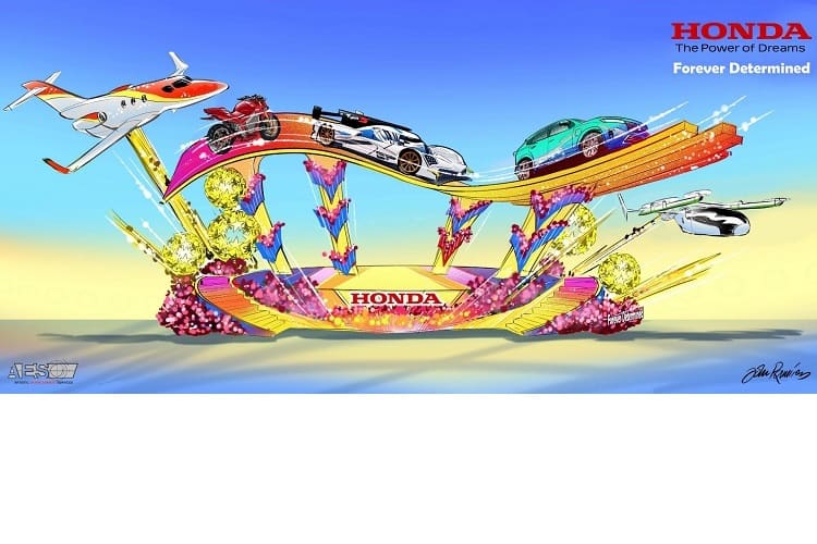 Hondas Ankündigung zur Rose Parade in Pasadena(USA - was haben die da für ein Motorrad gezeichnet? 