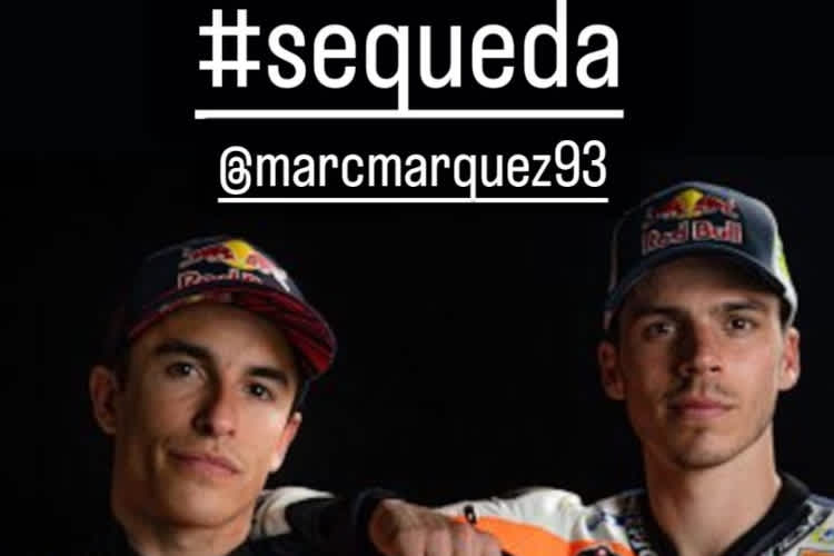 Ein Spaß unter Teamkollegen? Joan Mir veröffentlichte dieses Bild mit Marc Márquez