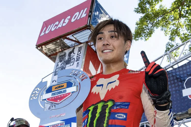 Jo Shimoda holte in RedBud seinen ersten Lauf- und Tagessieg der US Nationals