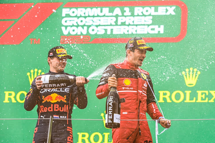 Max Verstappen und Charles Leclerc