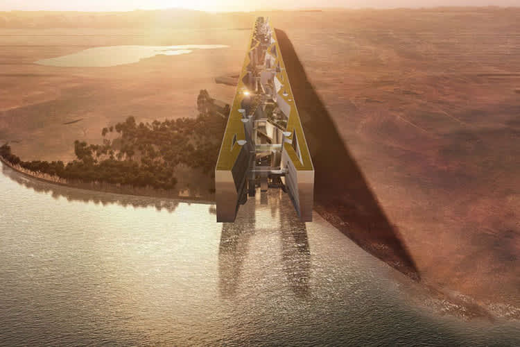 THE LINE wird sich vom Roten Meer 170 km weit in die Wüste hinein erstrecken