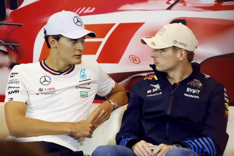 George Russell und Max Verstappen