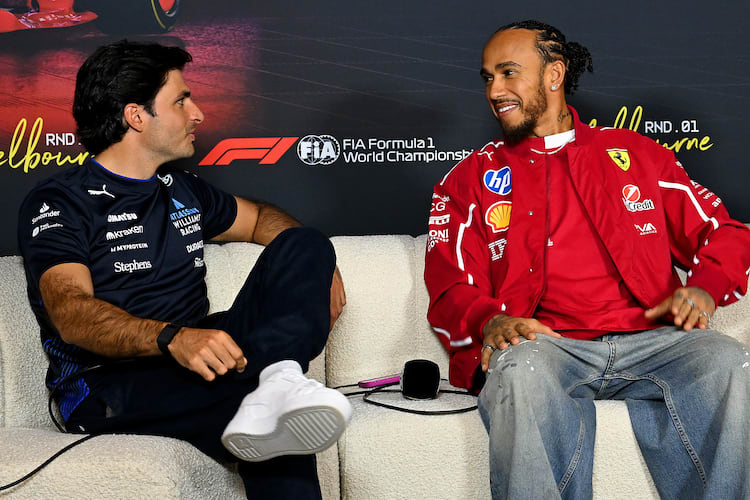 Carlos Sainz und Lewis Hamilton