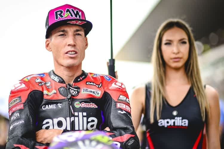 Fit wie ein Rennradschuh. Aleix Espargaró in der Startaufstellung zum Portugal-GP 2024. WM-Rennen 323