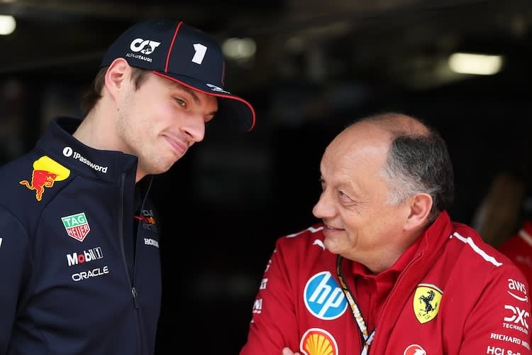 Max Verstappen und Ferrari-Teamchef Fred Vasseur