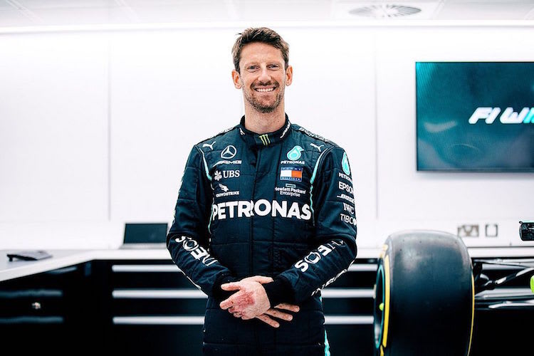 Romain Grosjean im Rahmen der Sitzprobe bei Mercedes