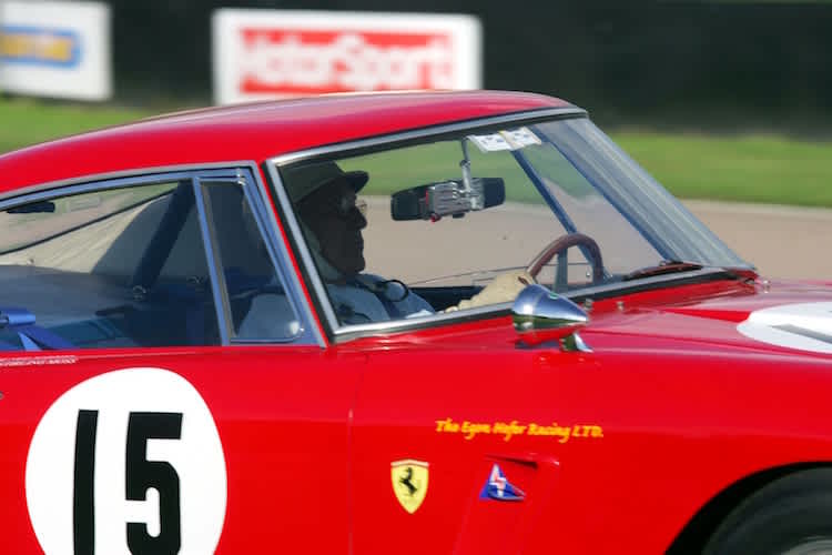 Stirling Moss im Ferrari, 2005 in Goodwood