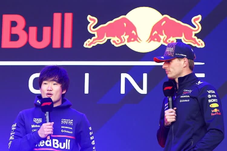 Yuki Tsunoda und Max Verstappen